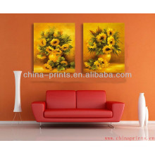 Hot Sale Decorative Flower Group Oil Painting Stretched Canvas For Wall Decoration